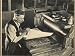 Printer in a Waistcoat with a Handlebar Moustache Checks His Printing Chase on the Chase Photographic Poster Print, 24x18