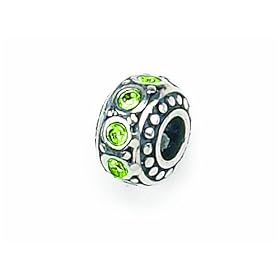 Buy Zable(tm) Sterling Silver Crystal Birthstone August Bead Charm by Finejewelers