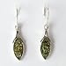 Sterling Silver And Green Amber Marquise Drop Earrings