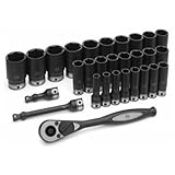 Grey Pneumatic 82629MD 1/2' Drive 6-Point Deep Length Metric Duo-Socket Set - 29 Piece [並行輸入品]