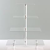 Hayley Cherie&reg; 4-Tier Cupcake Stand - Acrylic Tiered Cake Stand - Dessert or Cupcake Tower - Square Shape