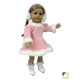PINK ICE SKATING DRESS w/SKATES!!!! Fits 18" American Girl Doll Clothes - American Girl Locker