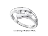 Stunning 10k. White Gold Journy Diamond Promise Ring / Band