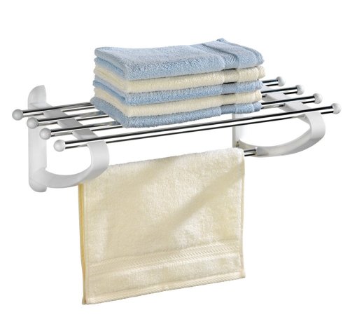 Wenko 15175100 Wandregal Perrero - Aluminium, Kunststoff, 50 x 20 x 29.5 cm, silber-wei&szlig; Preisvergleich