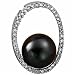 14kt White Gold Stylish Tahitian Pearl Slide Pendant