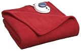 Soft Heat Luxury Micro, Fleece Electric Heated Warming Throw, Garnet Red