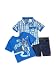 Little Rebels Baby-Boys Infant 3 Piece Born To Ride Short Set, Blue, 24 Months