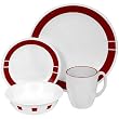 Corelle Livingware 16-Piece Dinnerware Set, Service for 4, Urban Red