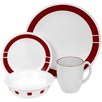 Corelle Livingware 16-Piece Dinnerware Set, Service for 4, Urban Red