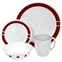 Corelle Livingware 16-Piece Dinnerware Set, Service for 4, Urban Red
