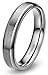 4mm Titanium Comfort Fit Wedding Band Ring Beveled Edges Brushed Classy Ring, Comes with Free Ring Box