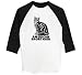 american shorthair - American Shorthair - Raglan 3/4 Sleeve T-Shirt, White/Black, X-Large