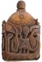 Hand Carved Wooden Snuff Bottle : Crane & Lotus