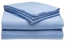 Pike Street Microfiber Solid Queen Sheet Set, Blue