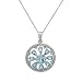 Necklace With 2.30ctw Precious Stones - Genuine Aquamarines and Clean Diamonds White Gold Length 18in