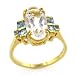 14K Quartz & Blue Topaz Ring -