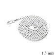1.5mm Sterling Silver Ball Chain in 16", 18", 20", 24" and 30" lengths, #8421