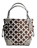 Coach Signature Peyton Bucket Bag Tote Espresso Parchment - Coach 14573MW