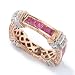 14K White or Rose Gold Gemstone & Diamond Eternity Ring