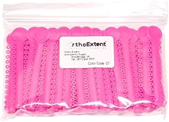 OrthoExtent Orthodontic Ligature Ties Pink Color (1040 ties/bag)
