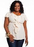 Ashley Stewart Womens Plus Size Ruffle Embellished Tunic