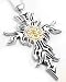 Silver Forbidden Gothic Zagan Cross Pendant Necklace