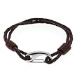 Men's 8 Brown Leather Bracelet With Stainless Steel Clasp