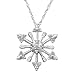 10k White Gold Diamond Snowflake Pendant (1/10 cttw, J Color, I3 Clarity), 18