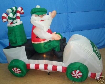 6' Airblown Inflatable Light Up Santa Claus In Golf Cart Caddy #10168