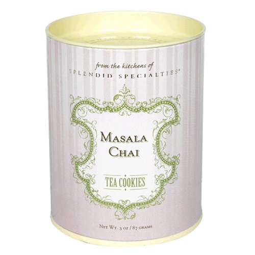 Splendid Specialties Original Tea Cookies, Masala Chai Canister, 3-Ounces (Pack of 5) by Splendid Specialties
