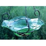 Bird Feeder and Bird Bath, E-V Hanging Green Swirl Birdbath Birdfeeder by Echo Valley