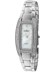 Peugeot Womens 7013S Silver-Tone Swarovski Crystal Accented Bracelet Watch