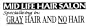 MID LIFE HAIR SALON SPECIALIZING IN: GRAY HAIR AND NO HAIR decal bumper sticker