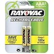 Rayovac Rechargeable NiMH Battery, AAA Size, 2 Pack