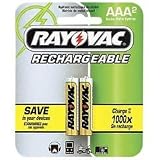 Rayovac Rechargeable NiMH Battery, AAA Size, 2 Pack