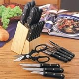 Diamond Cut 22pc Cutlery and Wood Block