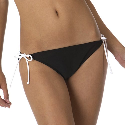 Xhilaration Star Print Side-Tie Swim Bottoms - Black/ White