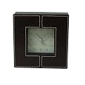 Faux Leather Clock - Brown