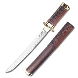 Braided Leather Samurai Tanto Knife
