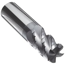 Melin Tool CCMG Solid Carbide Square Nose End Mill, General Purpose, Uncoated (Bright) Finish, Single Cut, 4 Flutes, Center Cutting