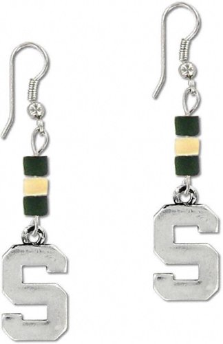 Michigan State Spartans Wood Bead Earrings