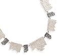 Mesh Link Design Sterling Silver Necklace, 16 1/2 + 1 in Ext., 1 1/8 in wide