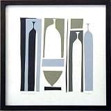 �C���e���A�A�[�g�E�|�X�^�[�t���[���@�f���v���b�N�@Duplock�@Silhouette-Franch Navy (�Z���O���t�Eserigraph) 525x525x30mm