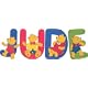 Wooden teddy bear name set Jude