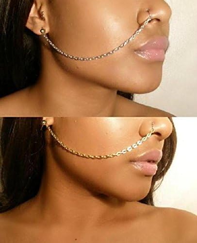 The Weeknd 2pack Adjustable ear to nose chain's (No piercing's required)