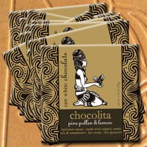 Herbal Chocolate Organic Vegan with POWER herbs Pine Pollen & Lemon bar case