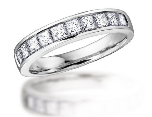 Anniversary Ring: 1/2 Carat (ctw) in 14K White Gold Diamond Wedding Band