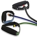 3pc Resistance Band Set Multi-colored: Light, Medium, Heavy Tensions in Mesh Travel Bag