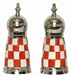 Decorative Salt & Pepper Set with Inlaid Coral & Bone Resin