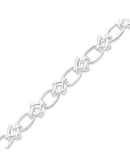 Sterling Silver 7.75 Inch Polished Fancy Link Bracelet - 7.75 Inch